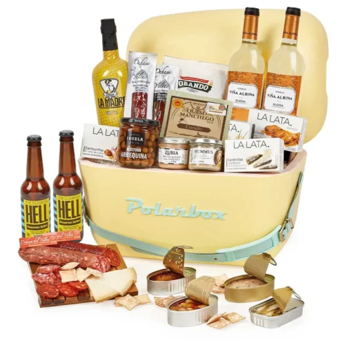 Cesta de Navidad gourmet en Polarbox con vinos, embutidos, conservas y aperitivos – Cucadas Mara Valencia